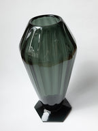 Monumental Faceted Glass Vase by André Delatte