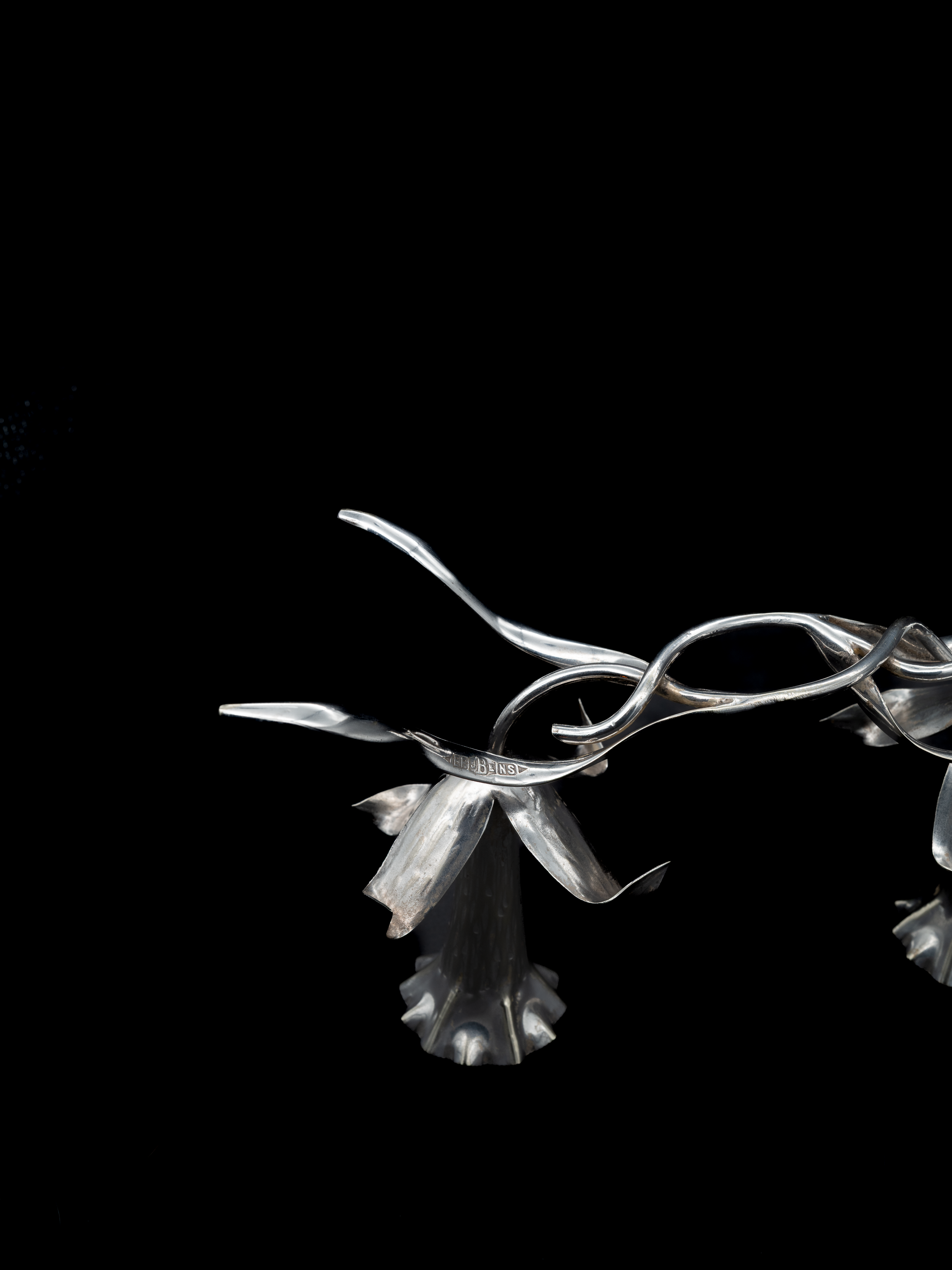 Art Nouveau Silver-Plated Lily Candleholder