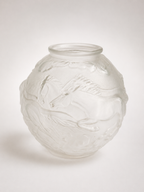 Art Deco "Galloping Horses" Frosted Glass Vase