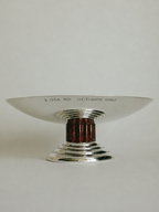 Puiforcat Silver-Plated Archival Tazza Centrepiece with Marbled Stem