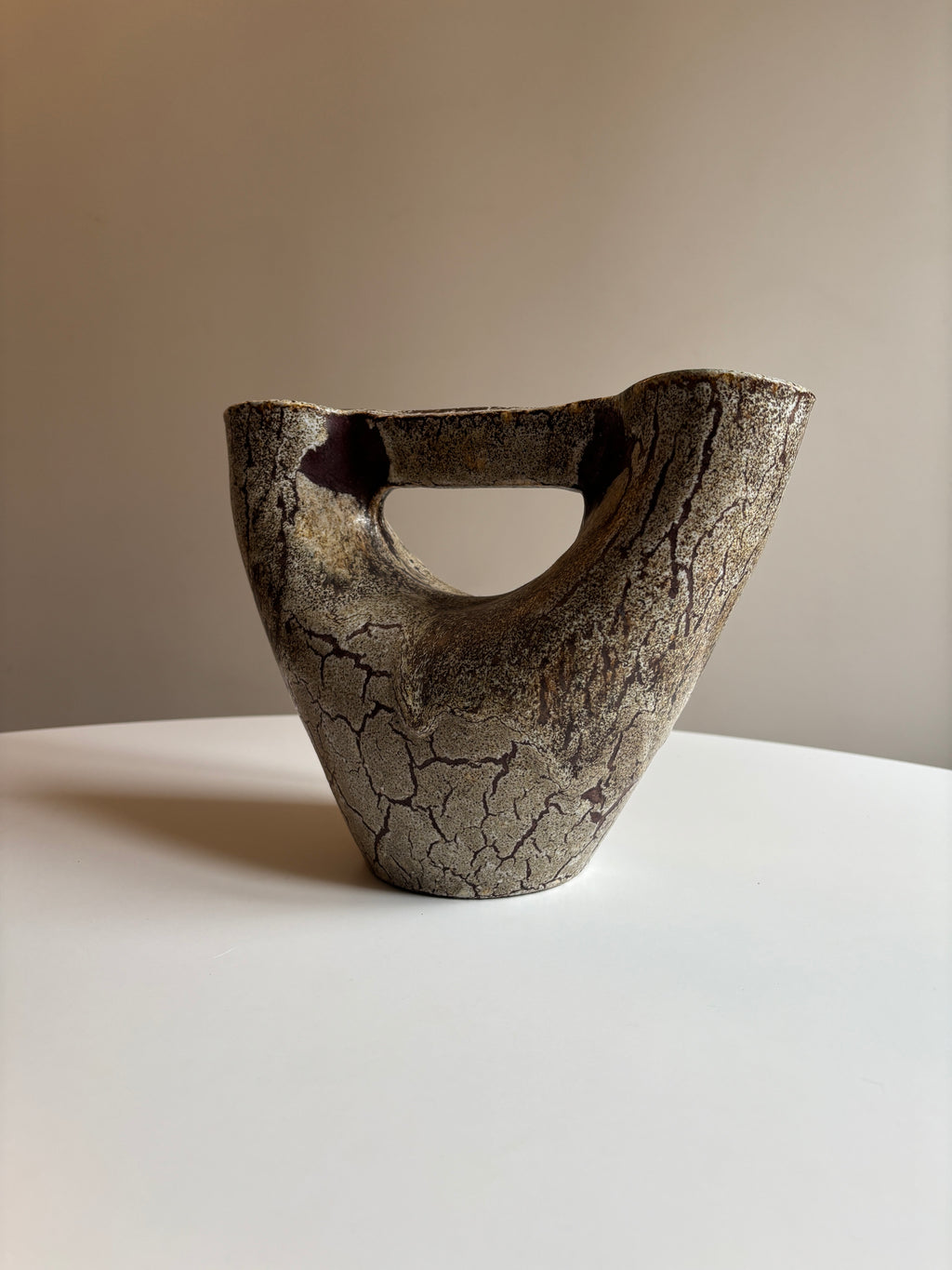 Brutalist Sculptural Ceramic Vase by Accolay