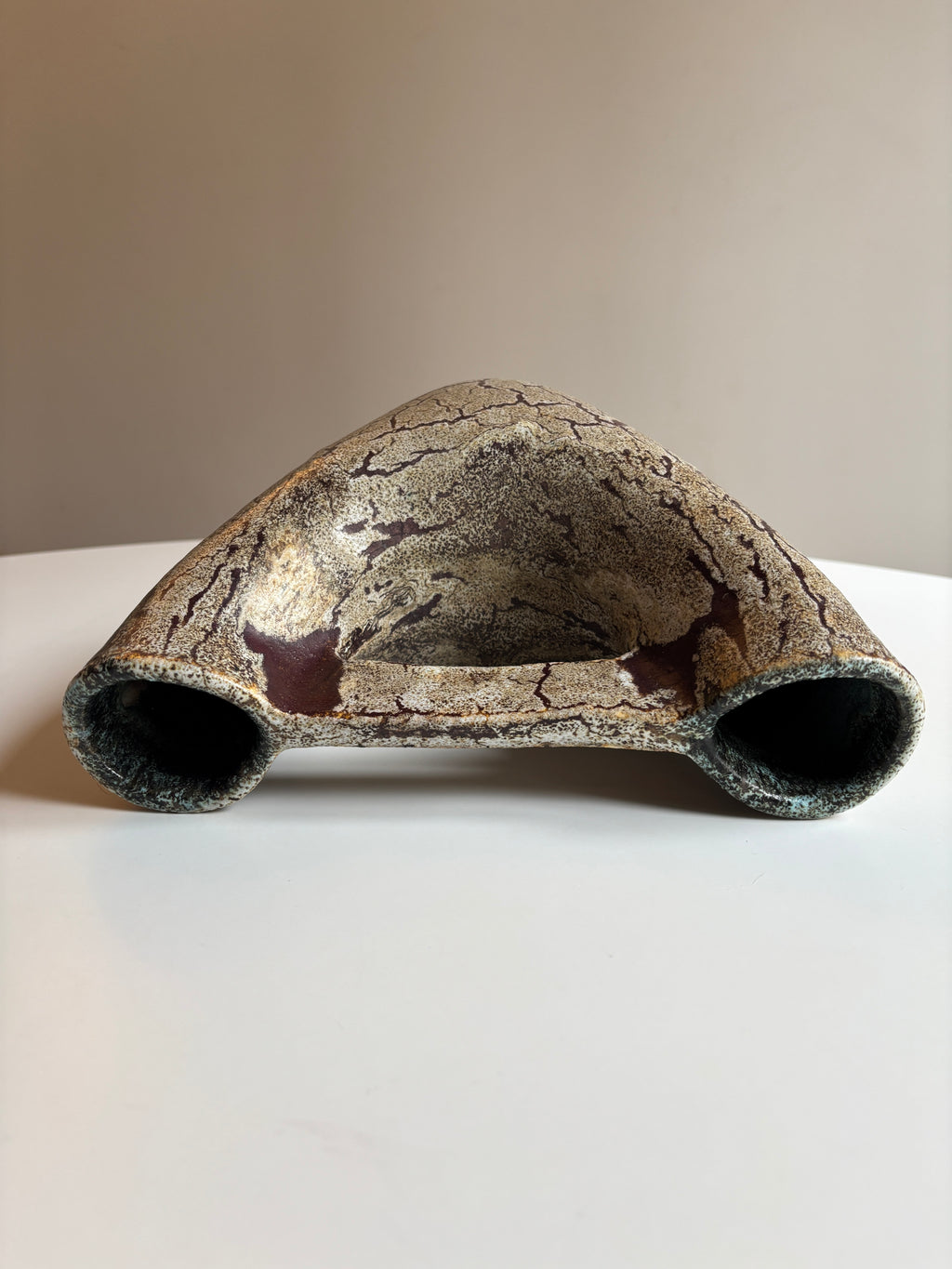 Brutalist Sculptural Ceramic Vase by Accolay