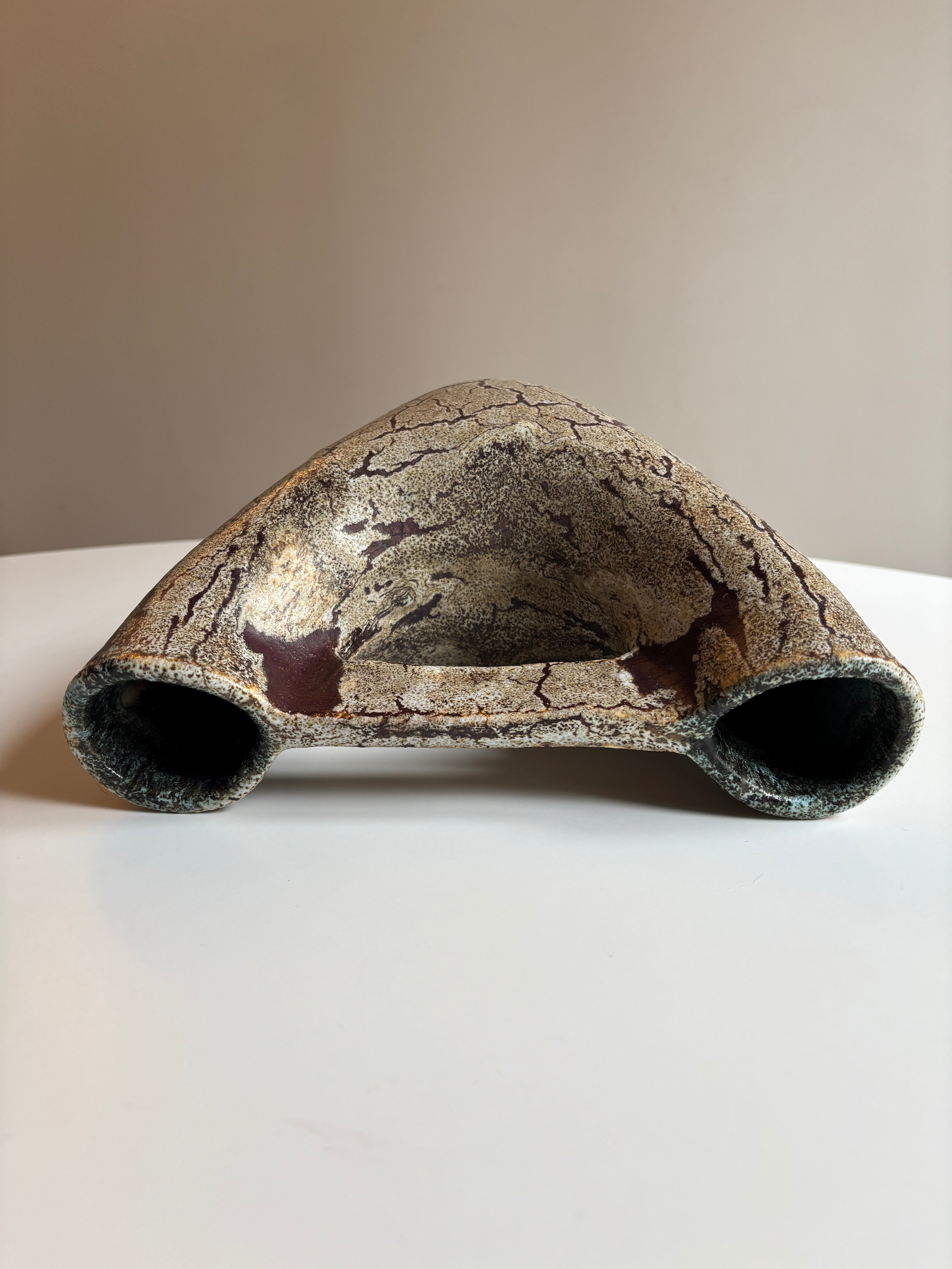 Brutalist Sculptural Ceramic Vase by Accolay