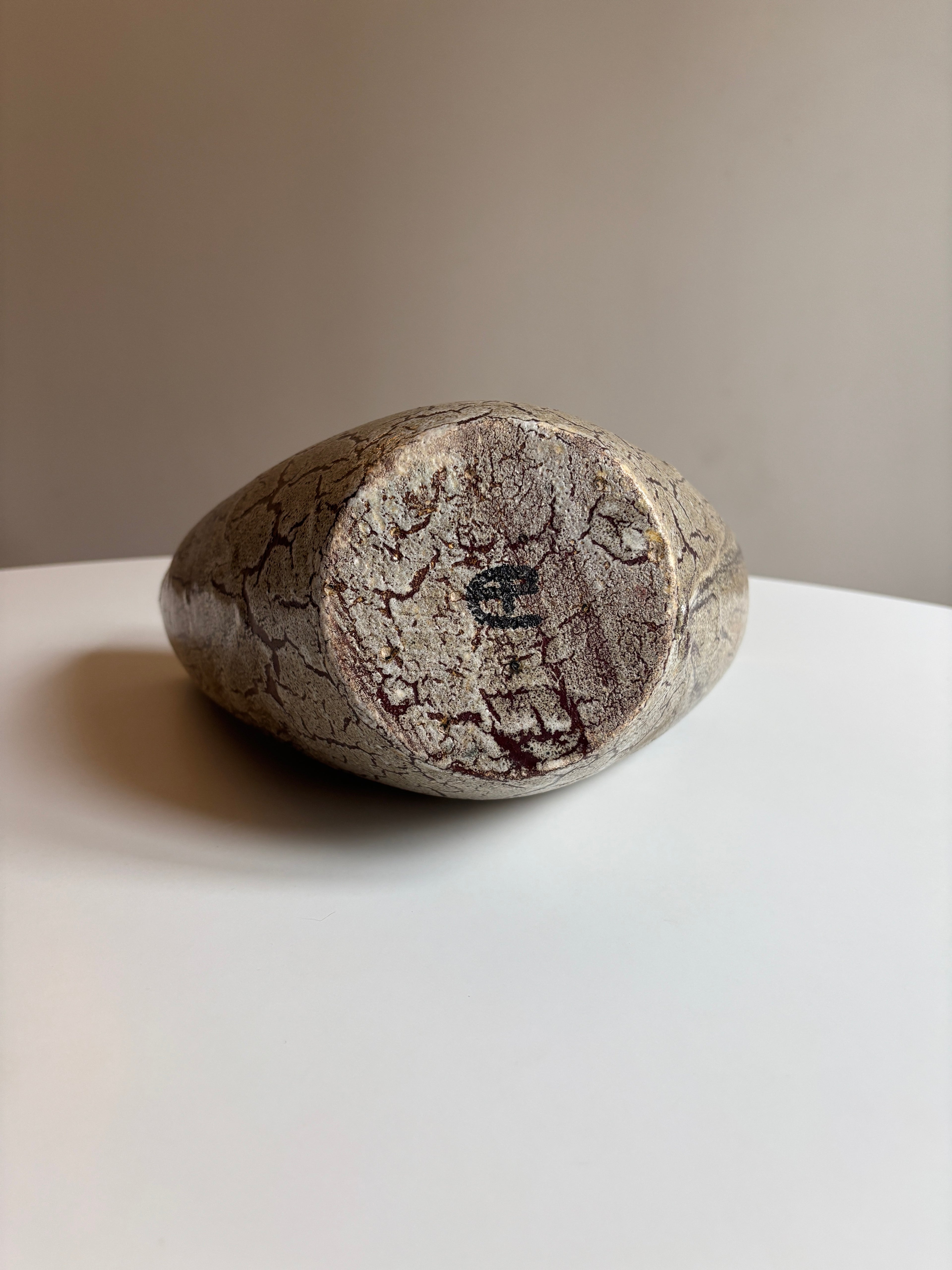 Brutalist Sculptural Ceramic Vase by Accolay