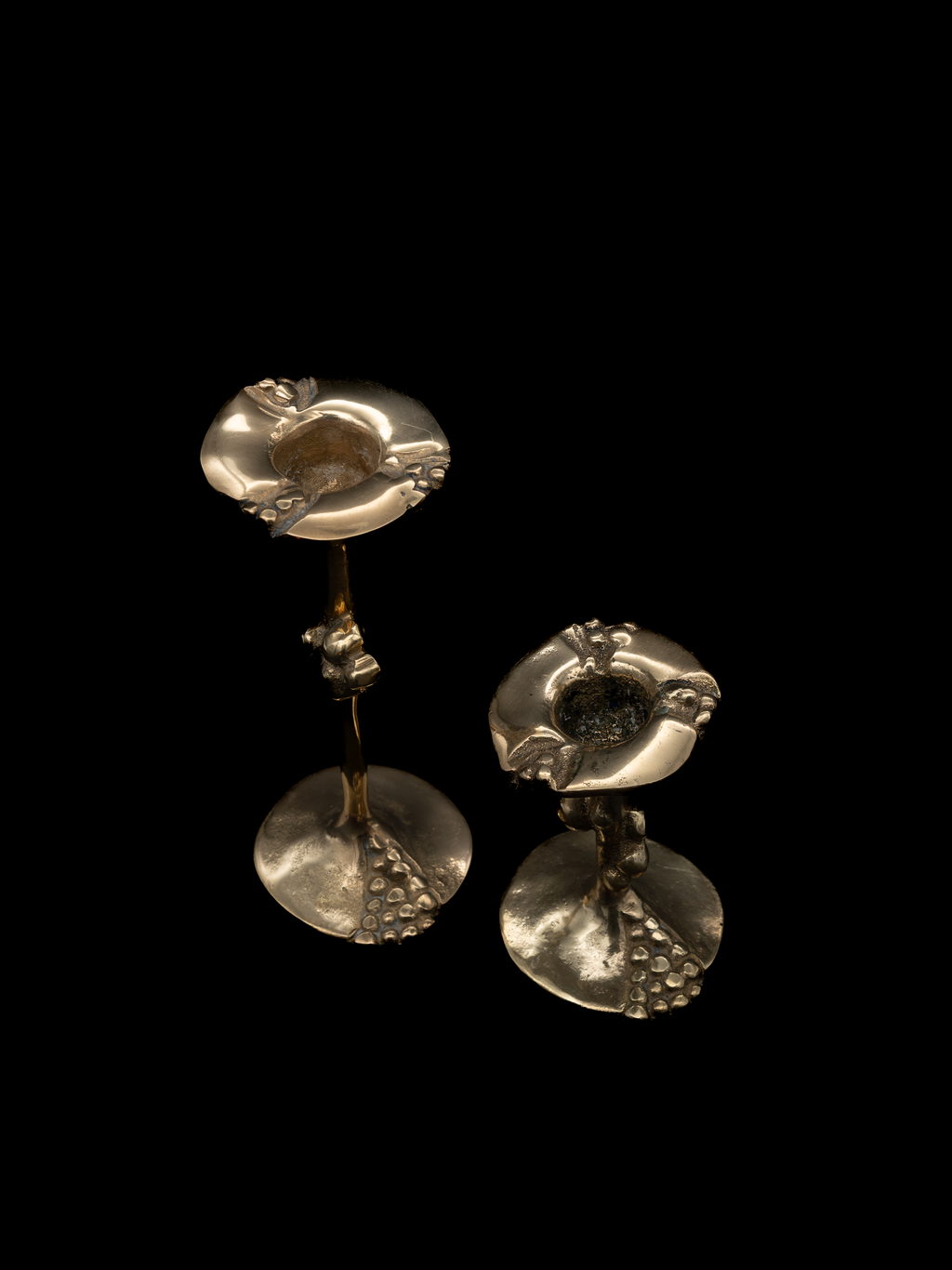 Kurt Jesch Sculptural Brass Candleholders