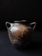 Sculptural Lava Glaze Amphora Vase