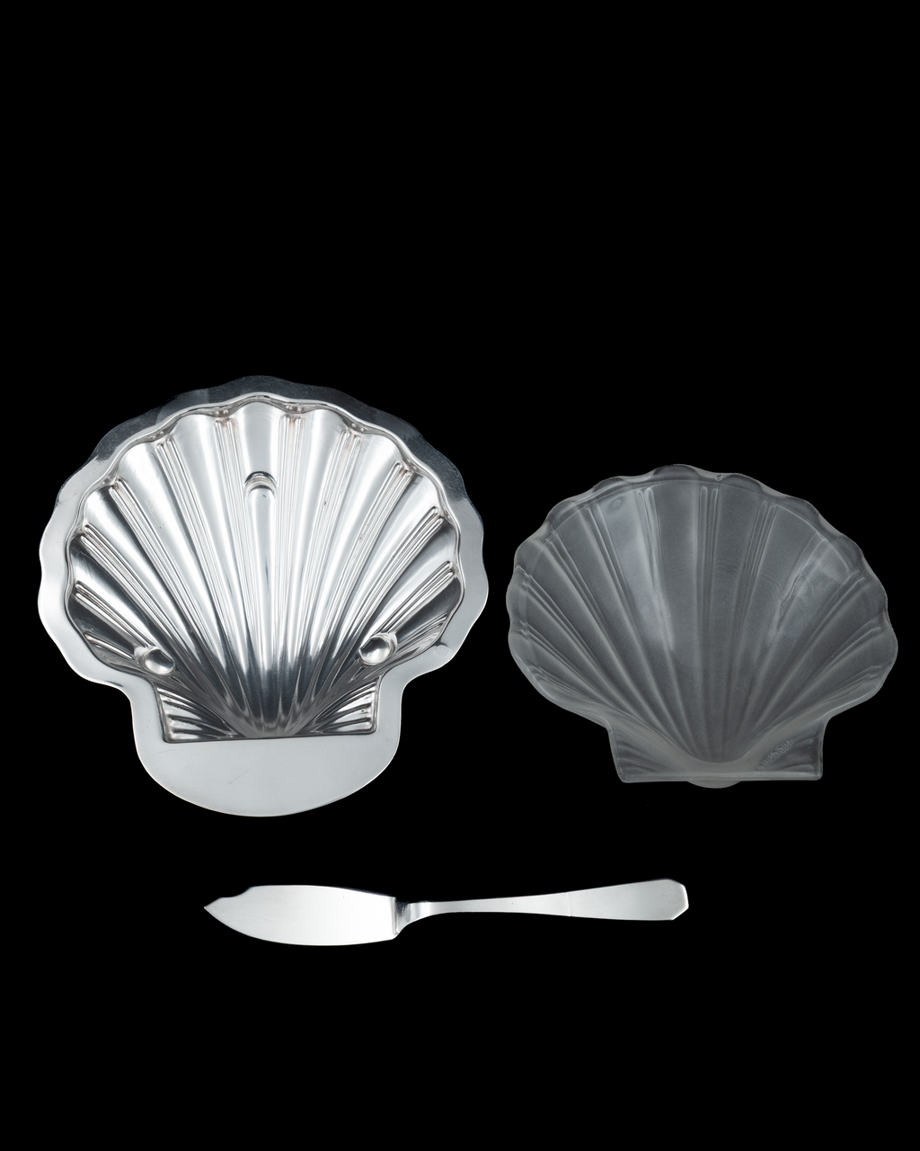 N. Collet Shell Butter Dish & Knife Set