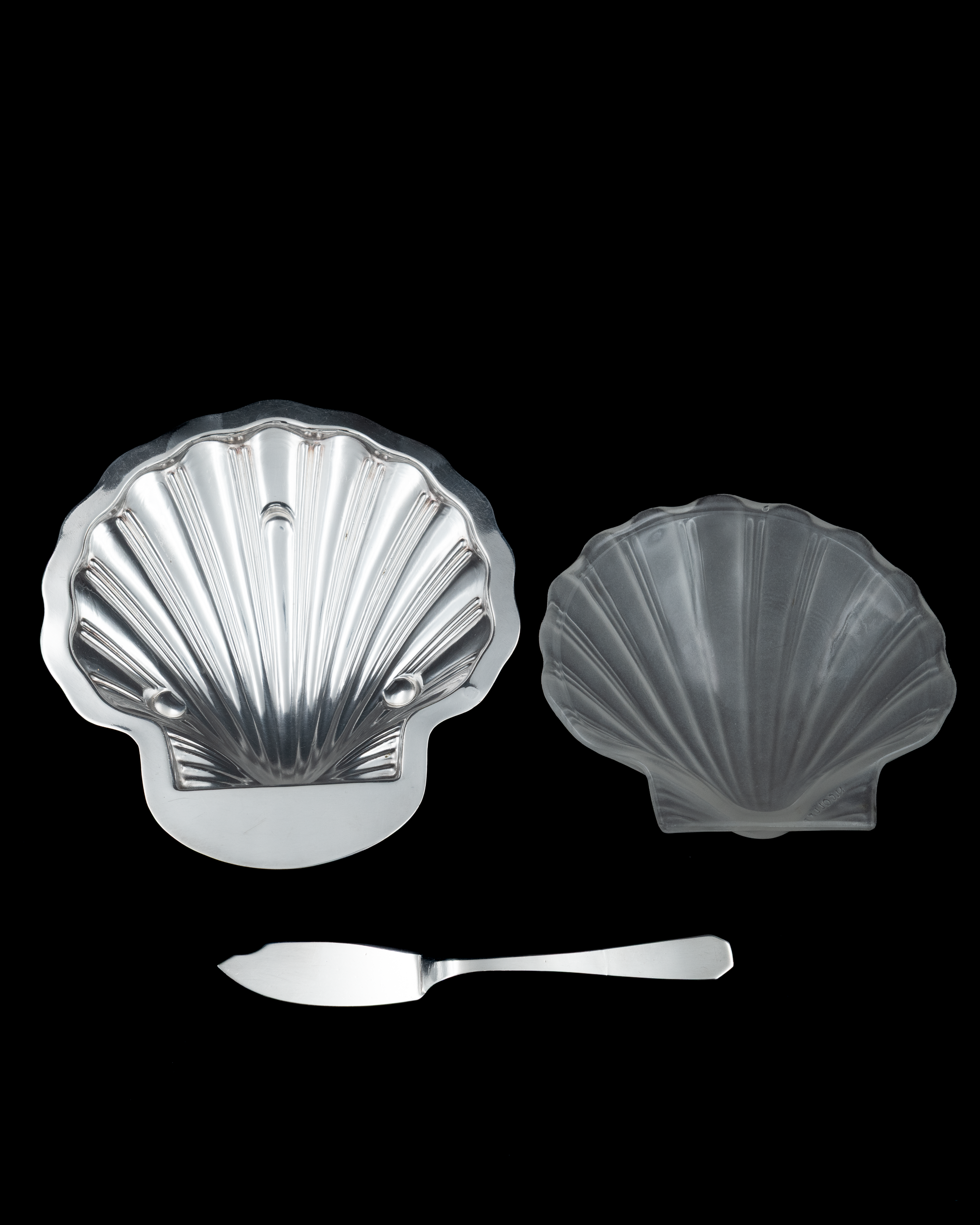 N. Collet Shell Butter Dish & Knife Set