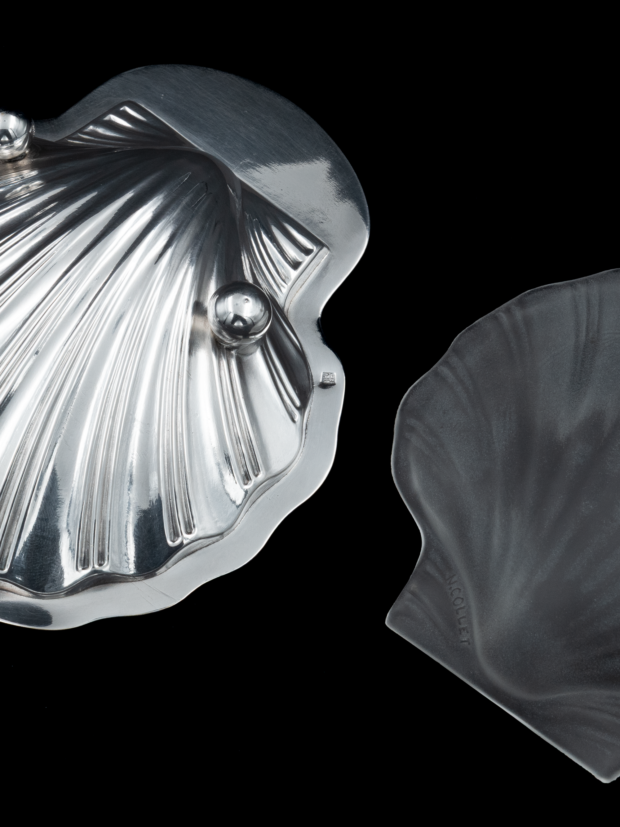 N. Collet Shell Butter Dish & Knife Set