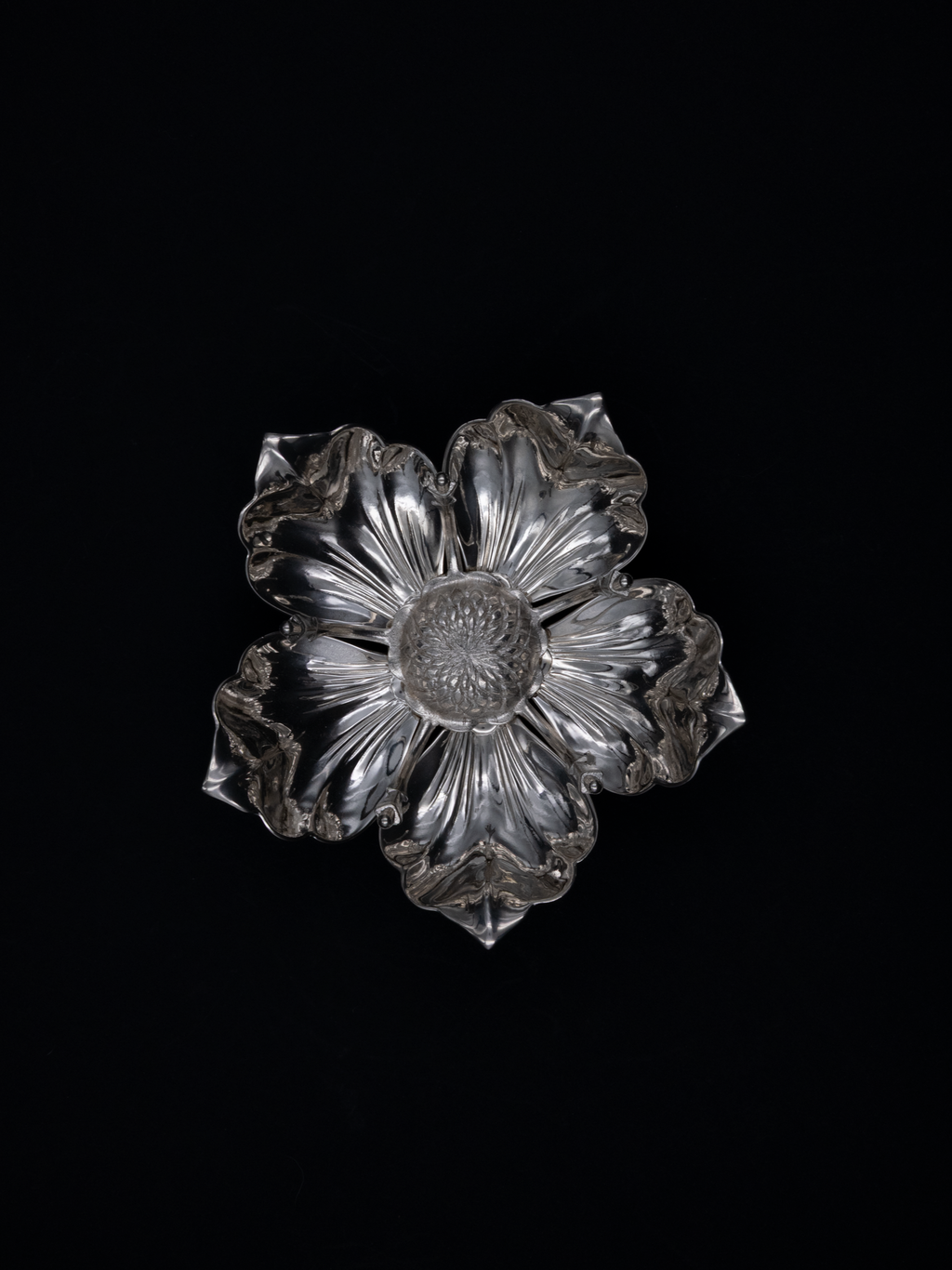 Silver-Plated Flower Ashtray