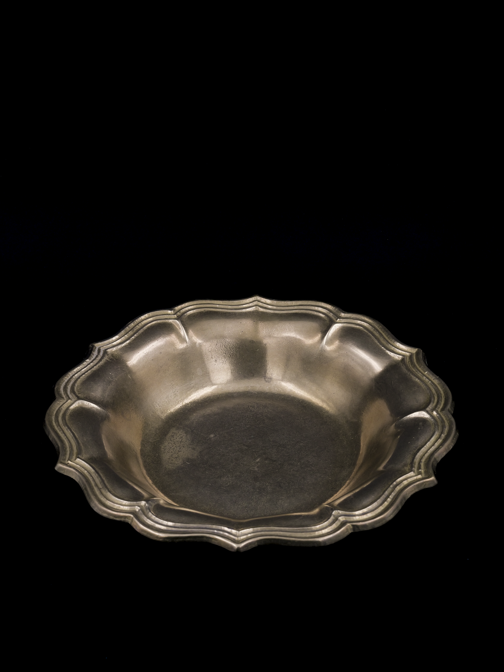 Scalloped Brass Decorative Bowl