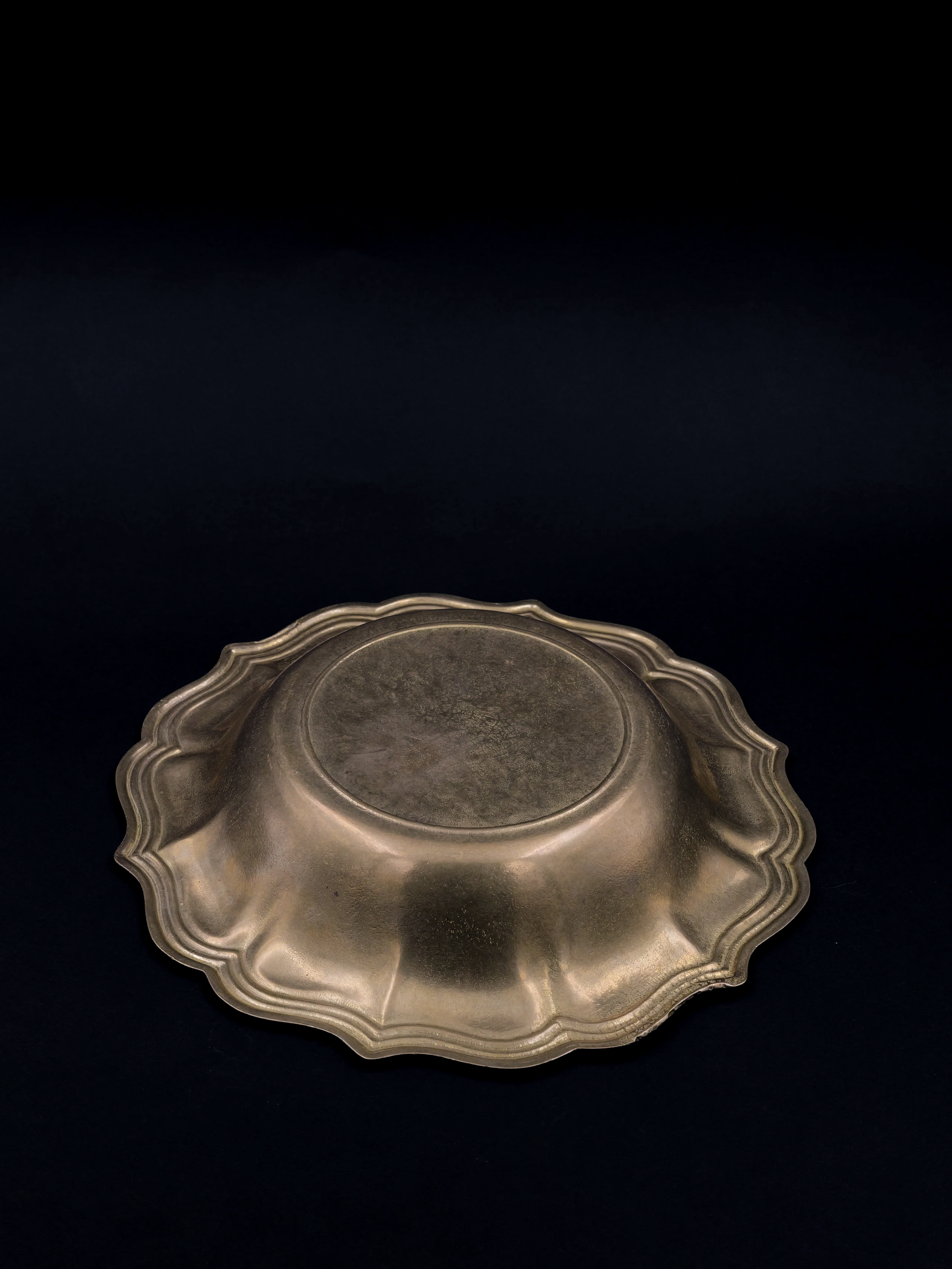 Scalloped Brass Decorative Bowl