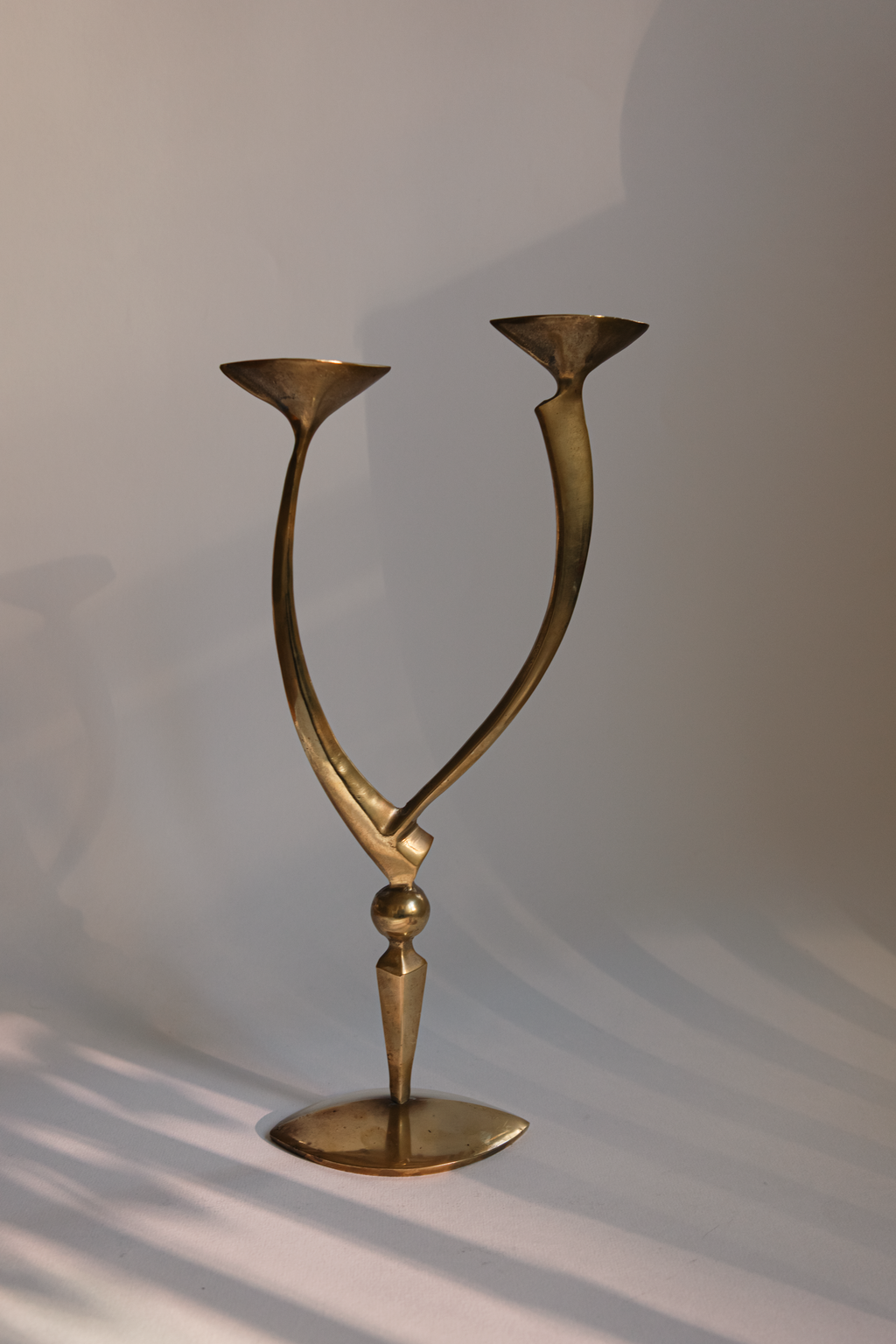 Mid-Century Brass Candleholder