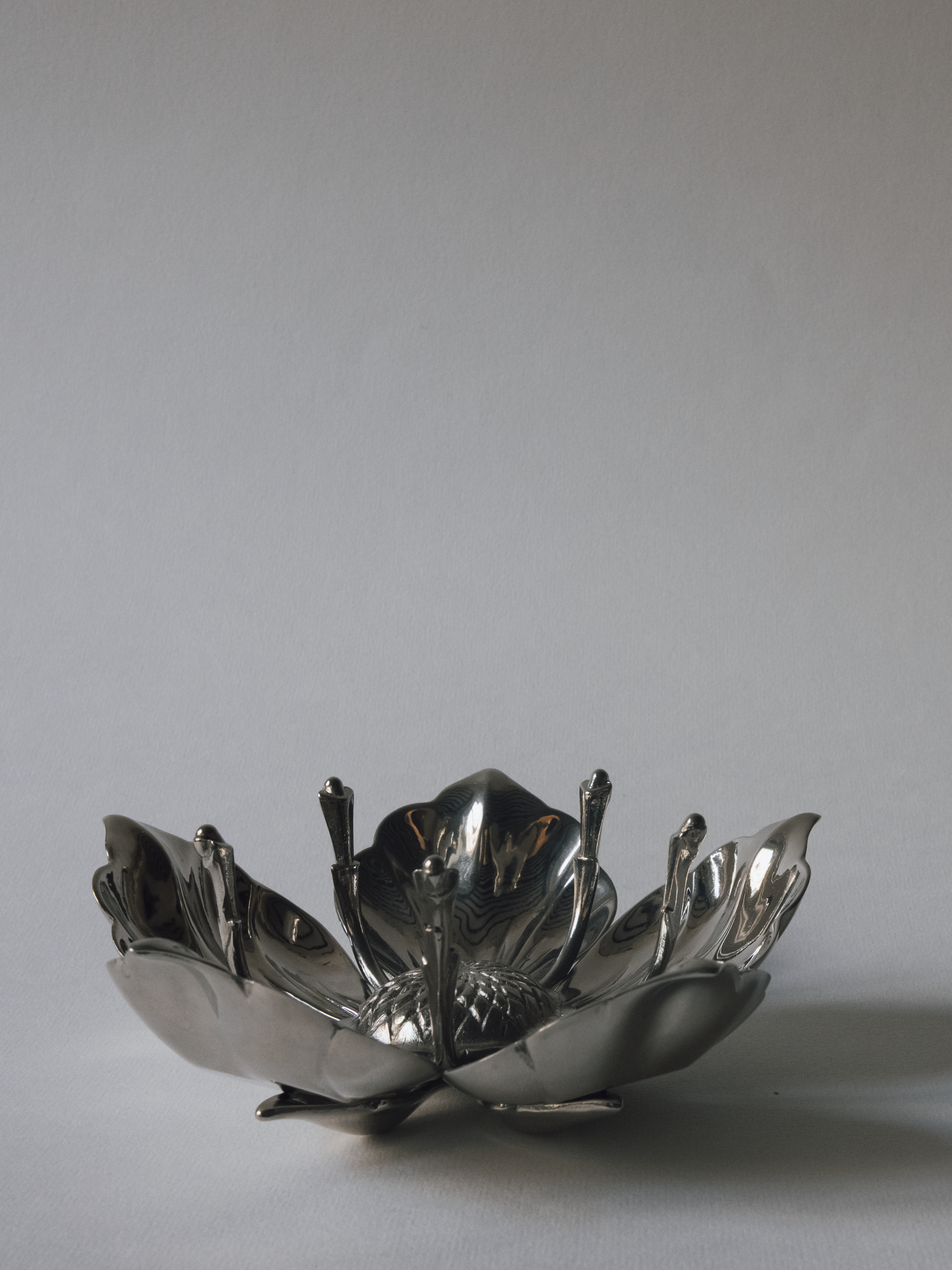 Silver-Plated Flower Ashtray