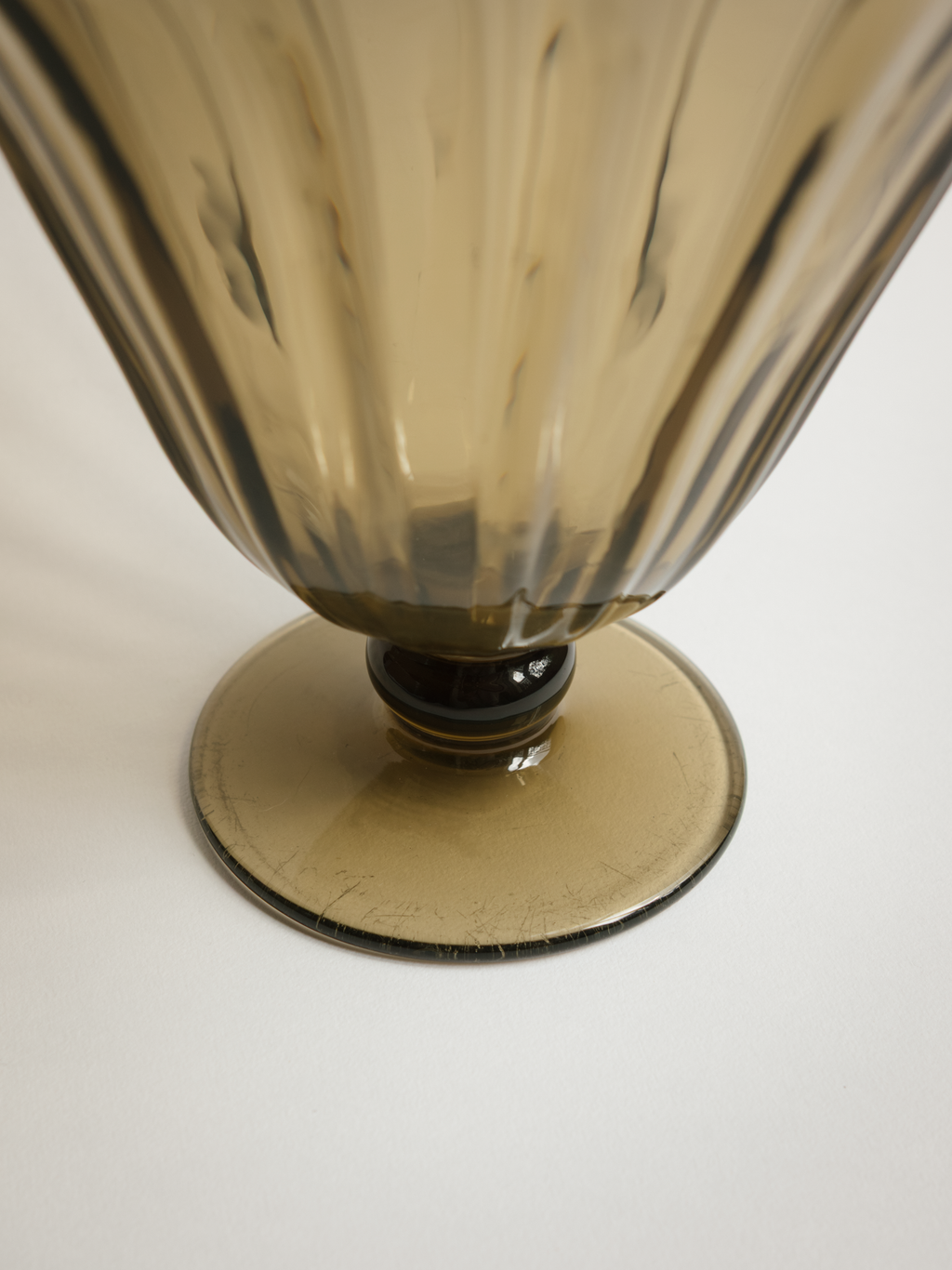 A Rare Art Deco Fumé Glass Tulip Vase by Muller Frères Lunéville