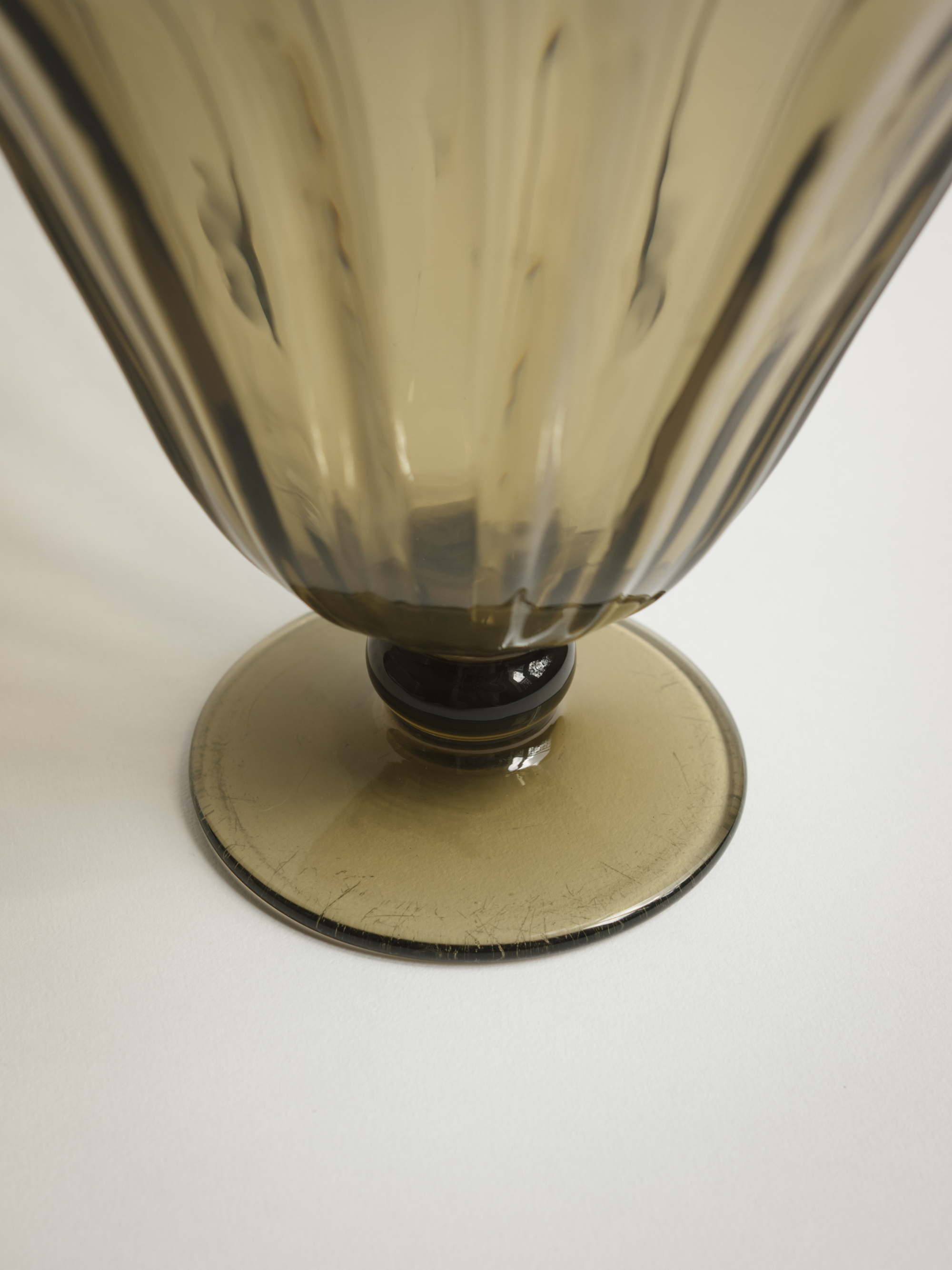 A Rare Art Deco Fumé Glass Tulip Vase by Muller Frères Lunéville