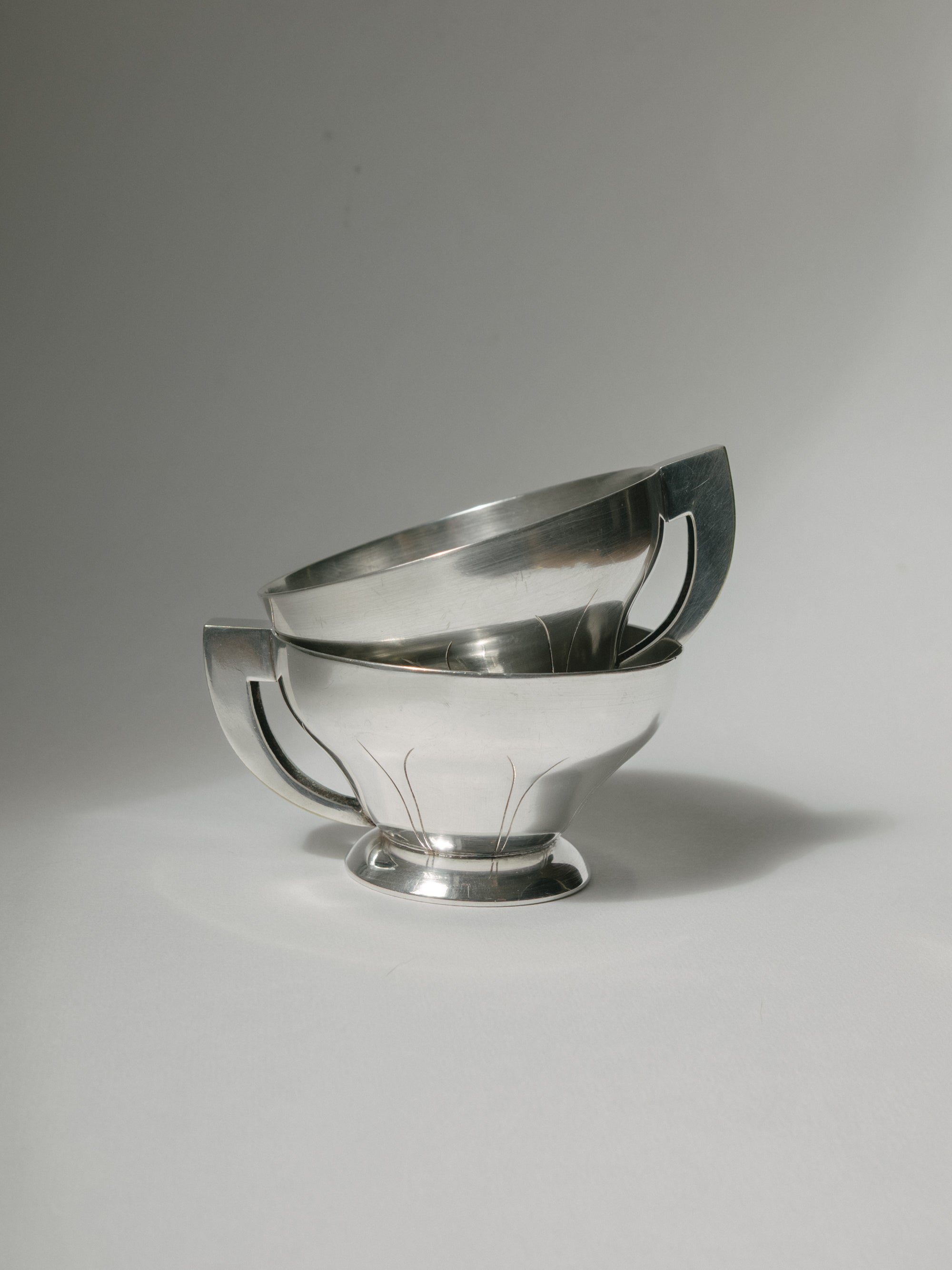 Coupes Art déco en métal argenté