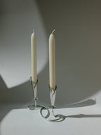 Hans Jensen Calla Lily Candle Holder, Silver-Plated, Denmark, c. 1960s