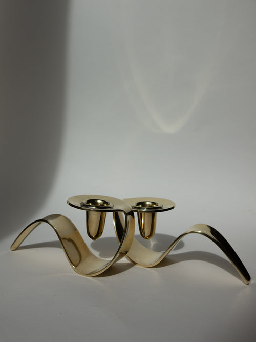 Pair of Rare Brass Candlesticks by Carl M. Cohr
