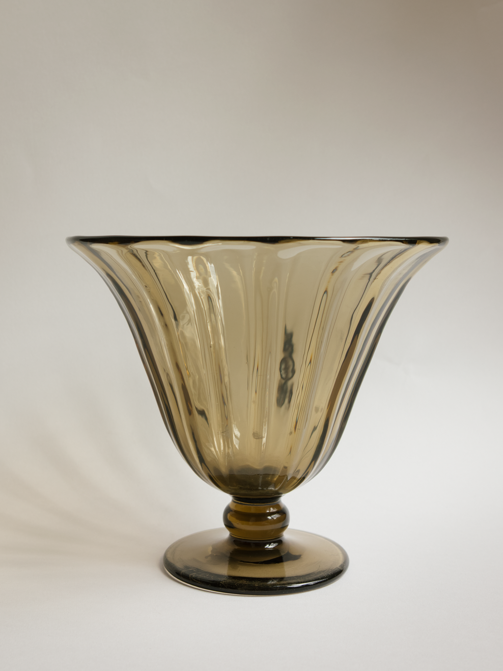 A Rare Art Deco Fumé Glass Tulip Vase by Muller Frères Lunéville