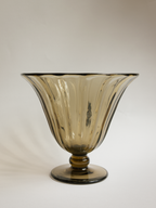 Art Deco Fumé Glass Tulip Vase