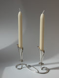 Hans Jensen Calla Lily Candle Holder, Silver-Plated, Denmark, c. 1960s