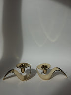 Paire de rares chandeliers en laiton de Carl M. Cohr