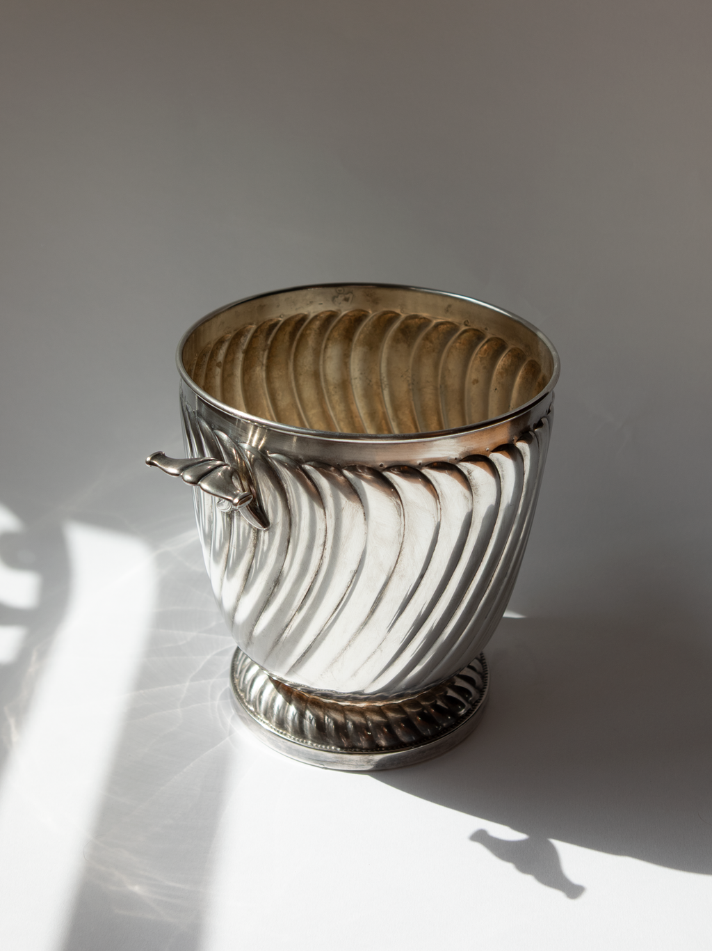 De Giovanni Milano Italian Silver-Plated Ribbed Champagne Bucket, c. 1970s