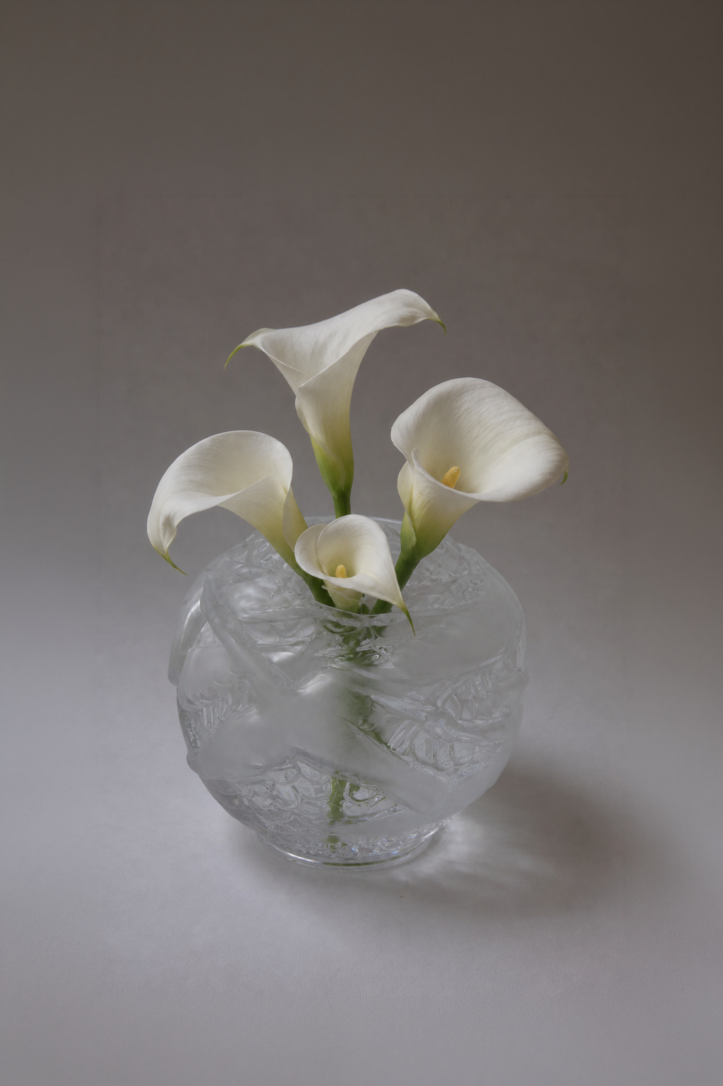 Portieux Vallerysthal "Oiseaux" Art Deco Frosted Globe Vase