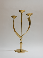 Mid-Century Brass Triple Candleholder