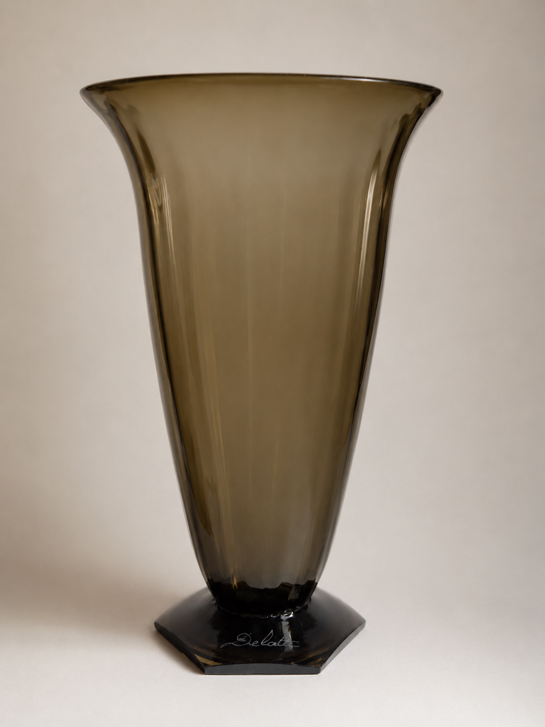 Monumental Delatte Nancy Art Deco Trumpet Vase