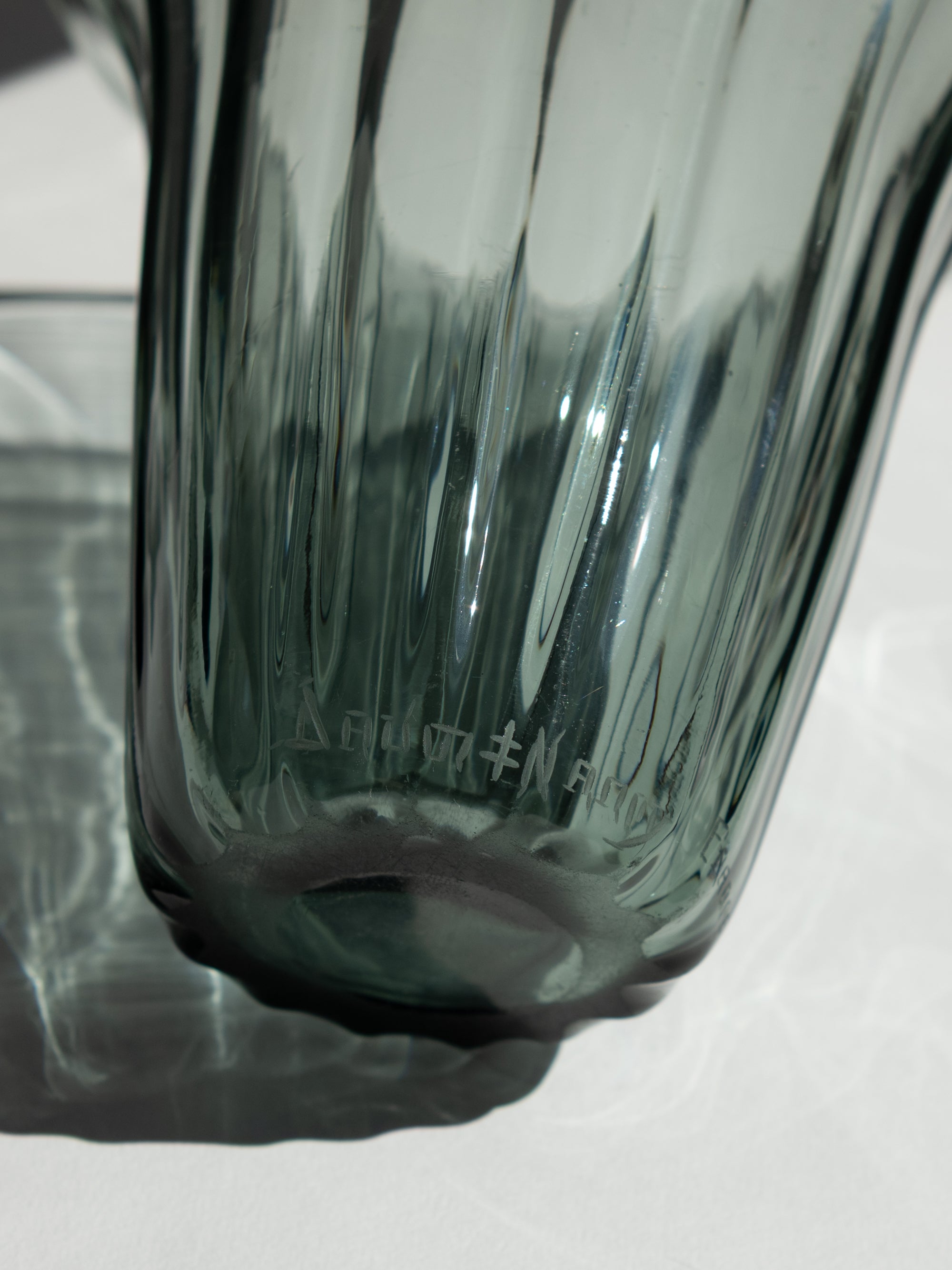 Daum "Corolle" Smoky Blue Art Glass Vase