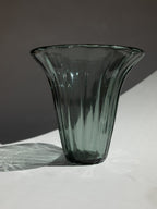 Daum "Corolle" Smoky Blue Art Glass Vase