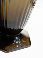 A Monumental French Art Deco Smoky Glass "Torsade" Vase by Delatte