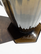 A Monumental French Art Deco Smoky Glass "Torsade" Vase by Delatte