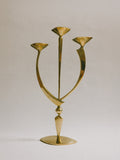 Mid-Century Brass Triple Candleholder