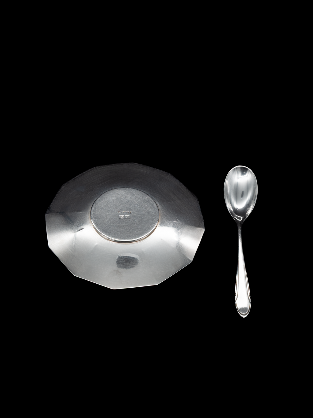 Art Deco Egg Cup & Spoon by Ercuis