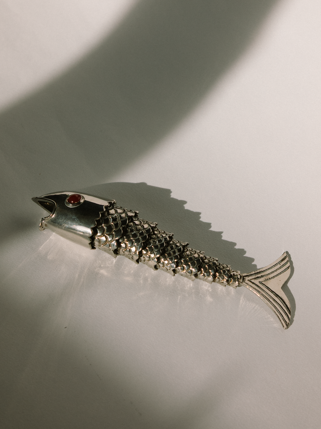 Vintage Articulated Silver-Plated Fish Bottle Opener