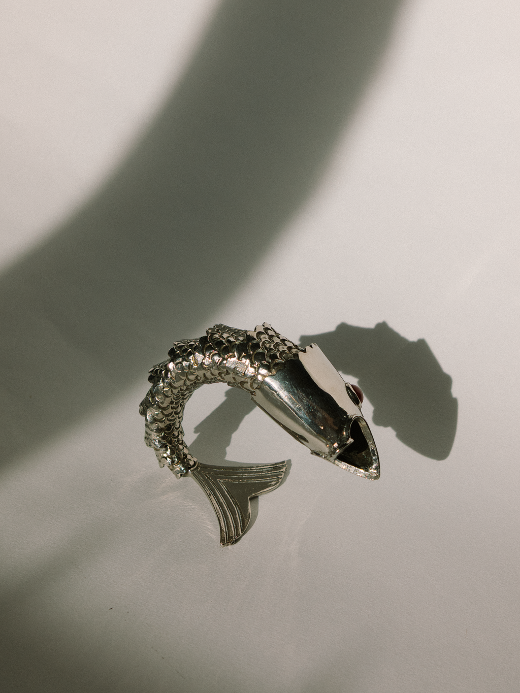 Vintage Articulated Silver-Plated Fish Bottle Opener