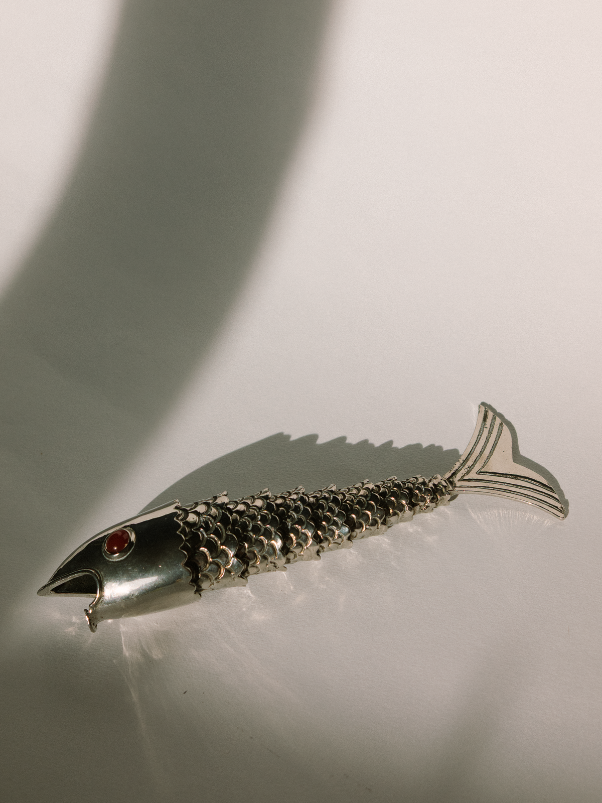 Vintage Articulated Silver-Plated Fish Bottle Opener