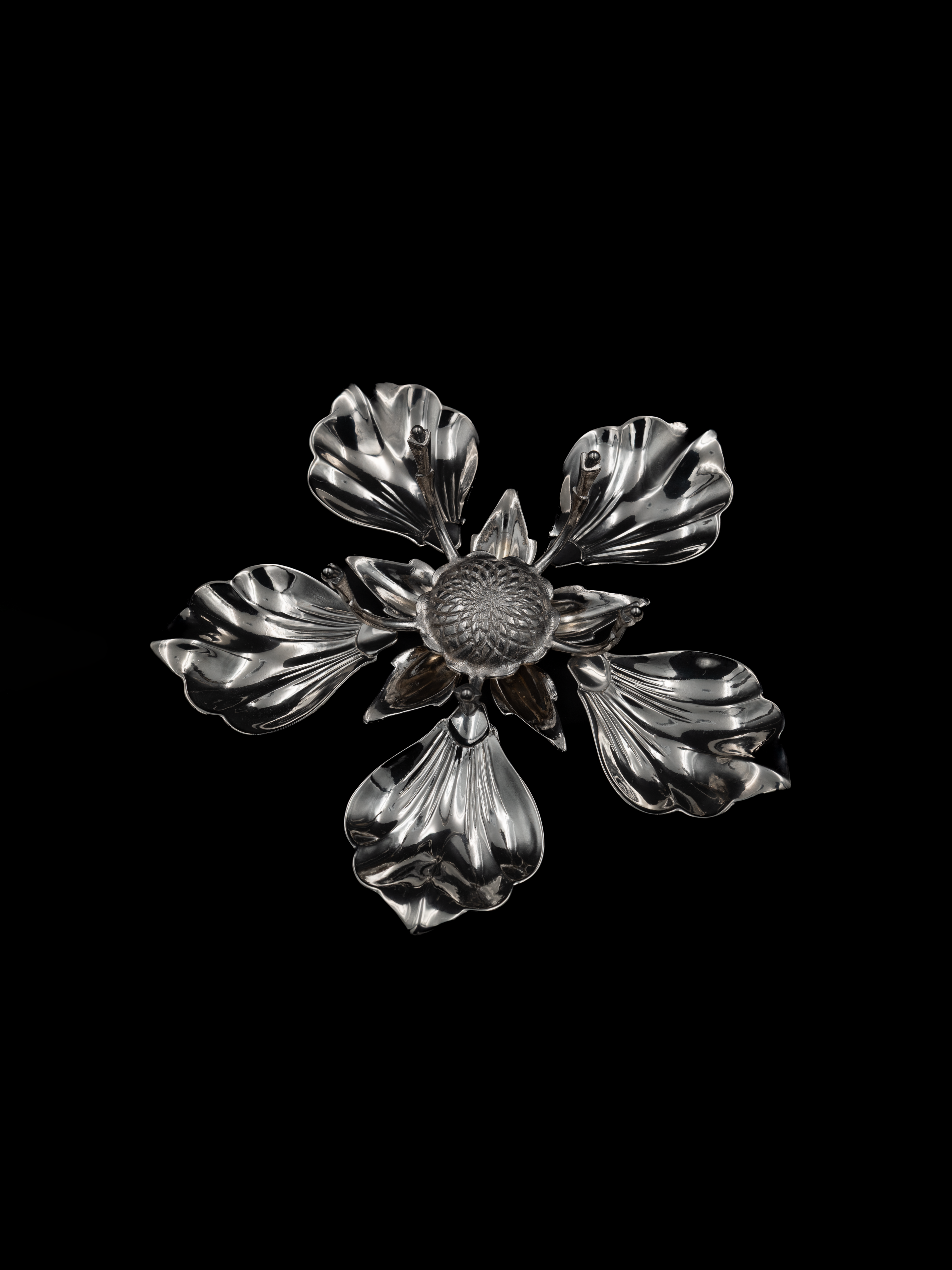 Silver-Plated Magnolia Flower