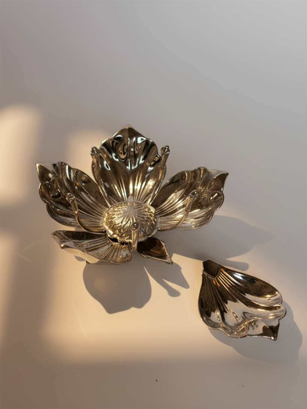 Silver-Plated Magnolia Flower