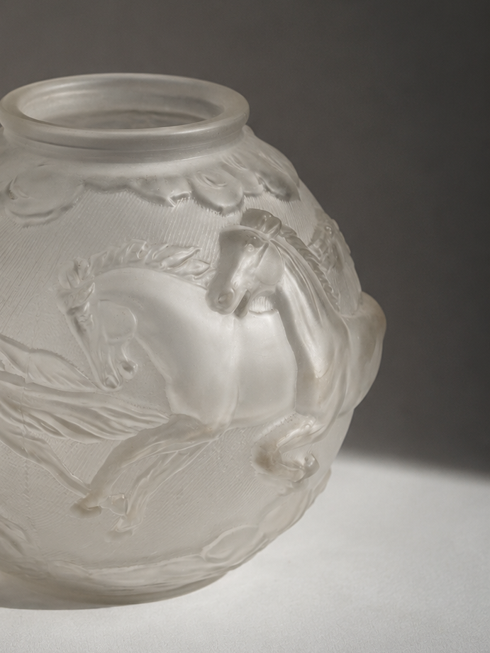 Galloping Horses Art Deco Vase