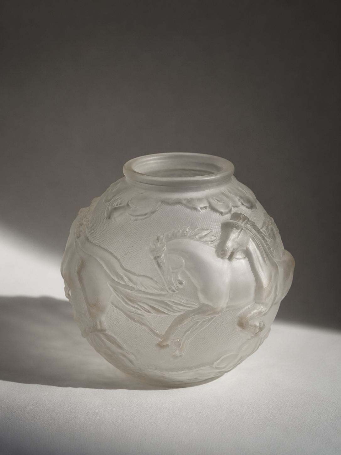 Galloping Horses Art Deco Vase by Karl Zentner