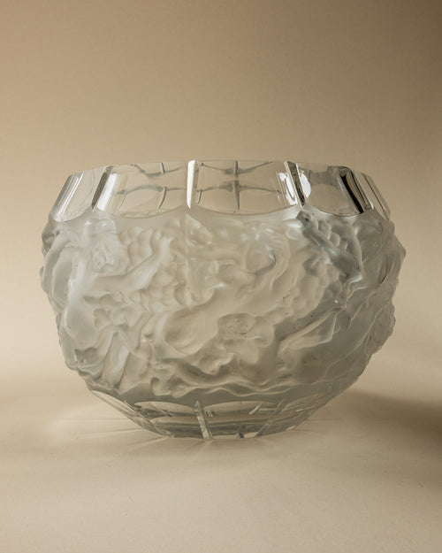 Art Deco "Bacchus & Bacchantes" Frosted Crystal Vase