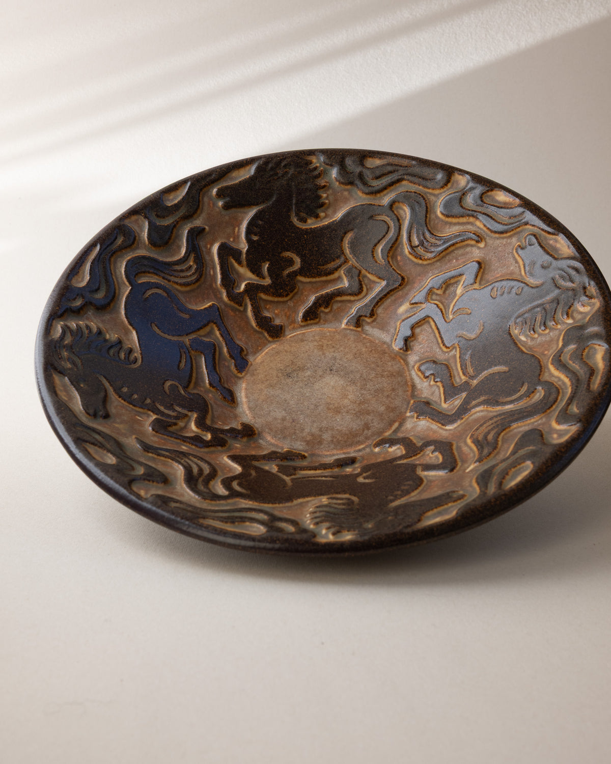 Marianne Starck Galloping Horses Stoneware Bowl
