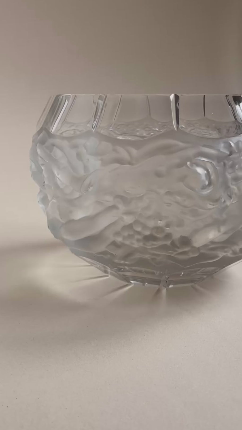 Art Deco "Bacchus & Bacchantes" Frosted Crystal Vase