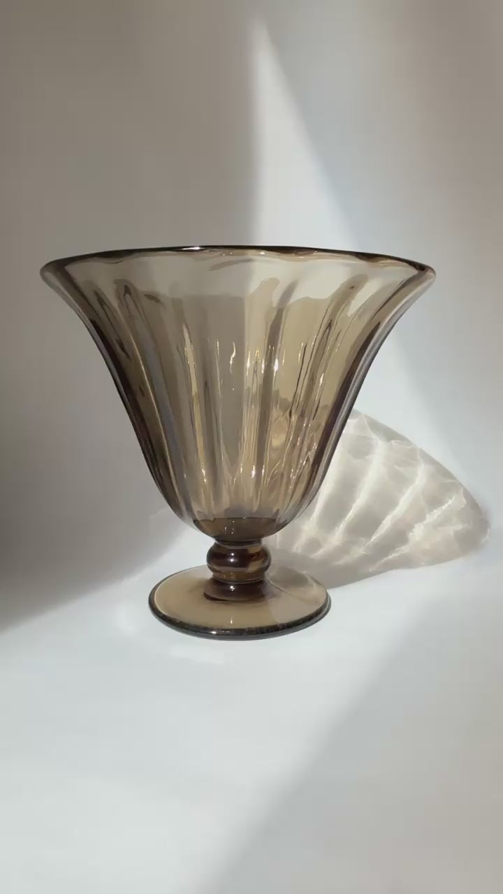 Muller Frères Lunéville Fumé Glass Footed Vase