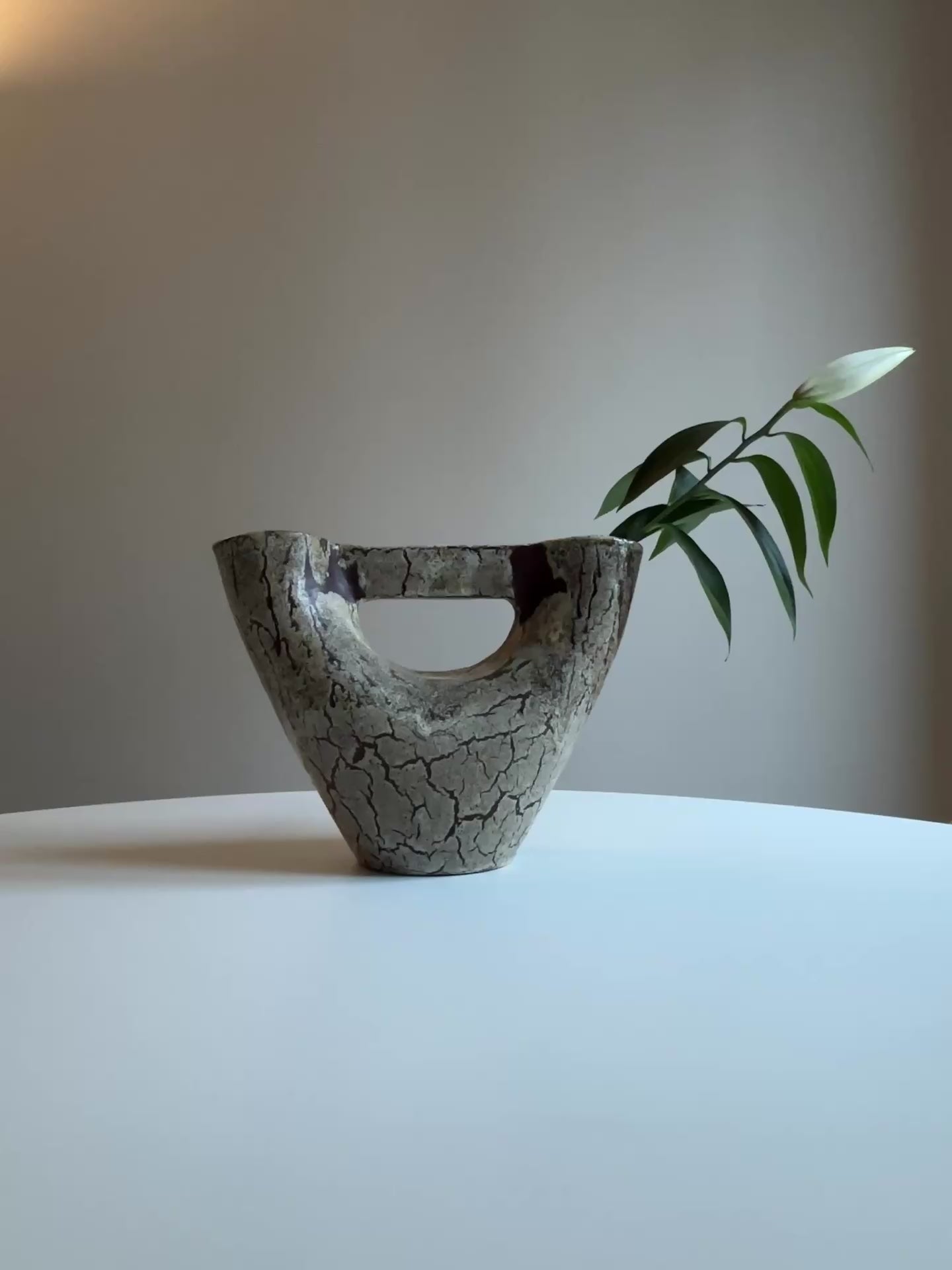 Brutalist Sculptural Ceramic Vase by Accolay