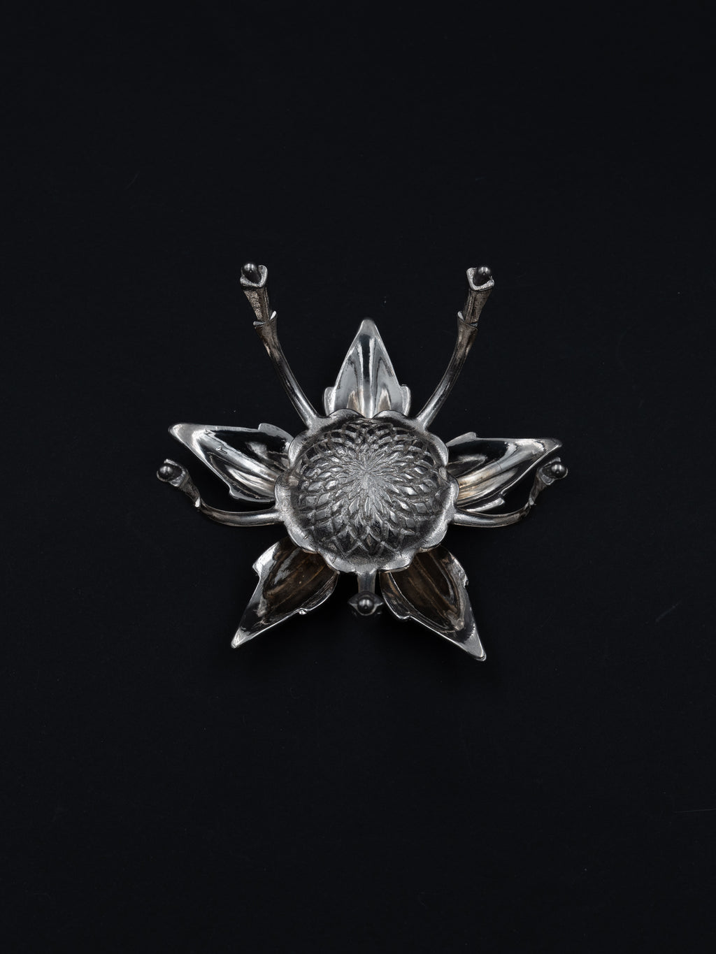 Silver-Plated Flower Ashtray